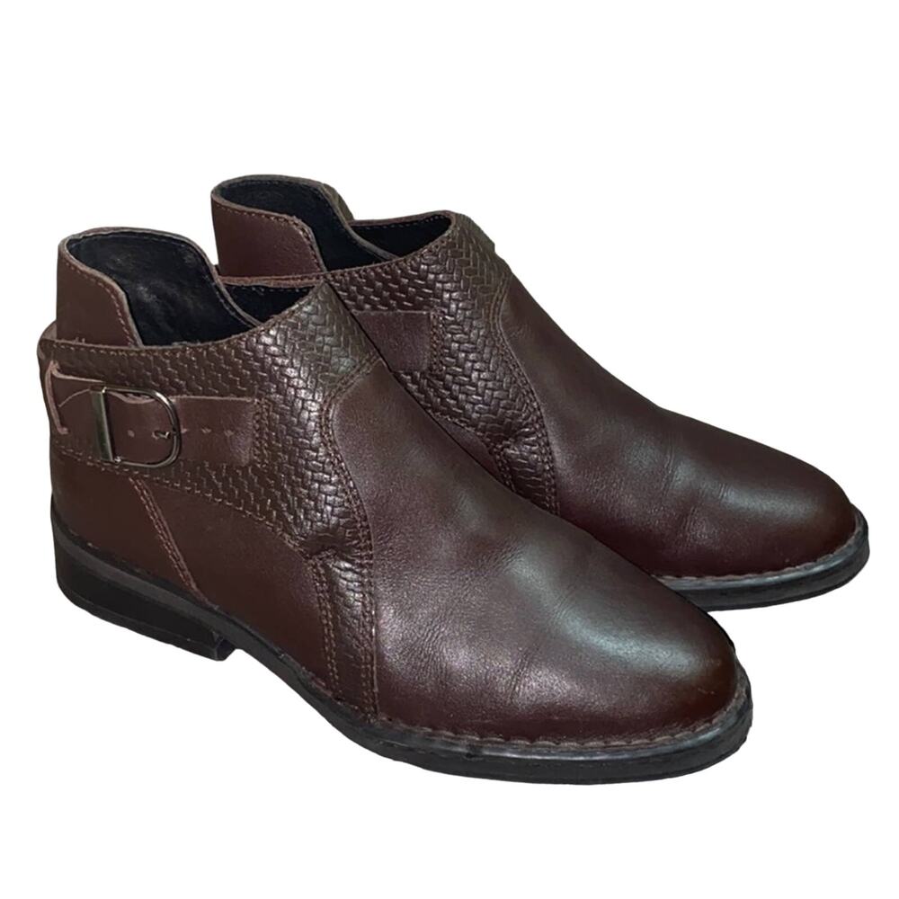 Double H Boots Leather Boots Buckle Booties 7M